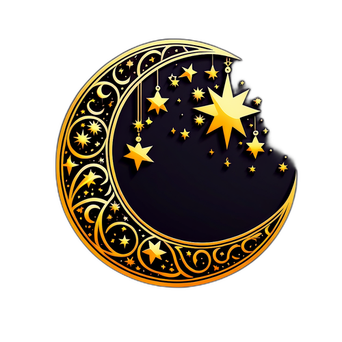 रामजान 2026 का स्टिकर: खूबसूरत चाँद और सितारे