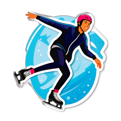 Un patinator care emulează eleganță și creativitate pe gheață