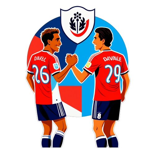 Ilustración de los jugadores de River Plate e Independiente del Valle