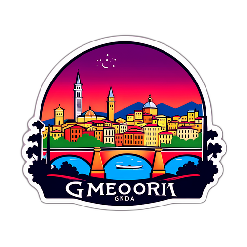 Vista dello Skyline di Genova con Ponti e Uva