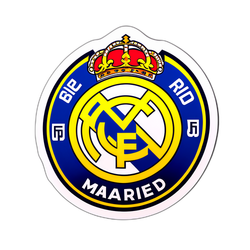 Nhãn dán Real Madrid với logo và cầu thủ nổi tiếng