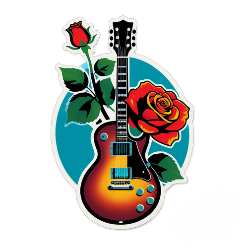 Retro Temalı Guns N' Roses Sticker