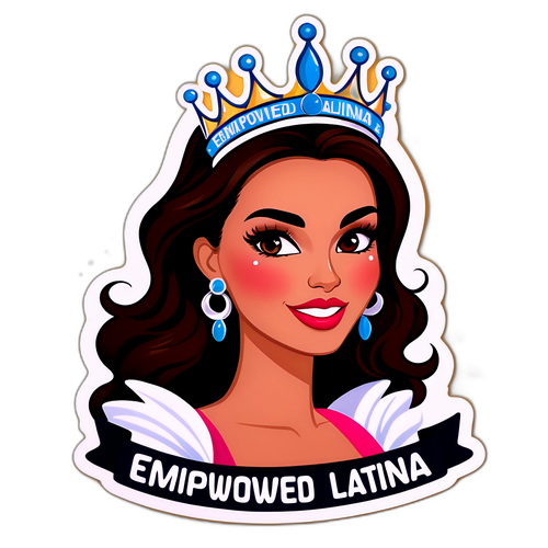 A Glamorous Sticker Representing Miss Universe Latina
