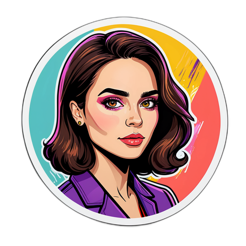 Veronica Echegui Portréja Stílusos Rajzolt Stílusban