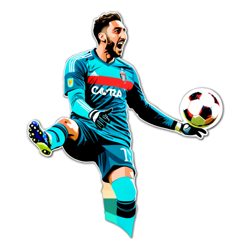Kijipicha chenye rangi kinachomuonyesha Gianluigi Donnarumma akifanya akiba ya ajabu