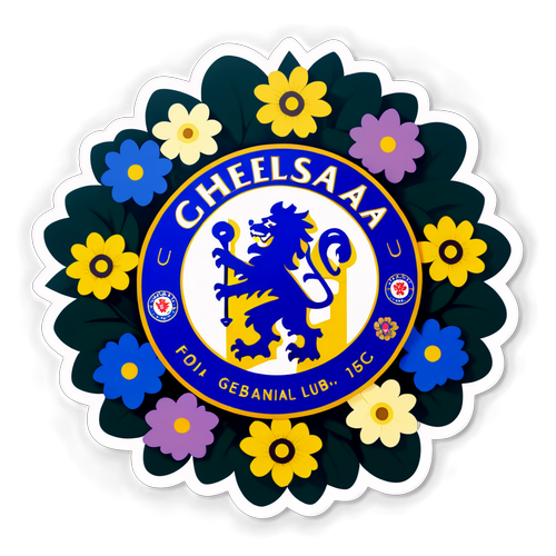 Chelsea FC:s Legendariska Emblem i en Blommig Krans – En Visuell Fest!