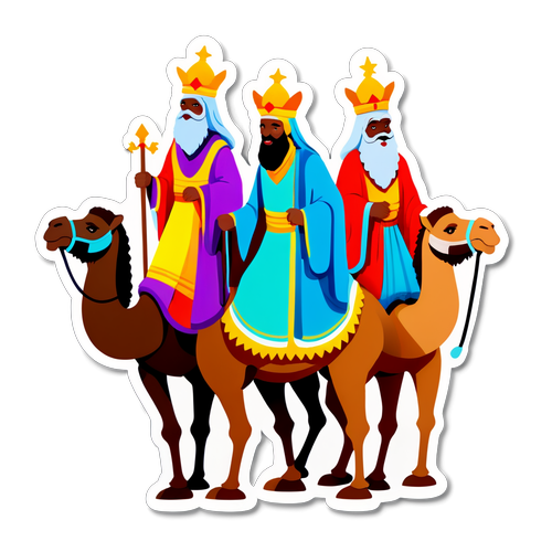 Diseño de Sticker: Los Reyes Magos en Camellos