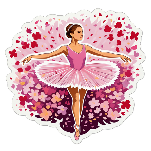 Natalie Portman en ballerine entourée de pétales
