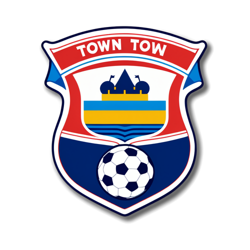 Sticker yenye alama ya Ipswich Town na muundo wa soka wa zamani