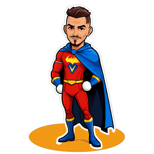 Stiker Santiago Giménez sebagai Superhero