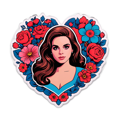 Lana Del Rey szív alakú matrica