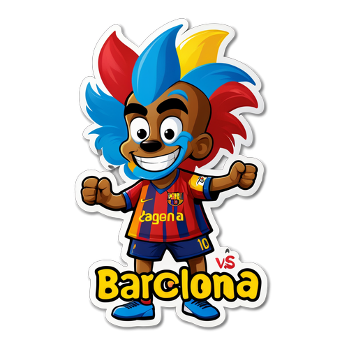 Stiker Maskot Barcelona Melawan Las Palmas