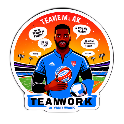 Ilustrarea lui Emmanuel Dennis cu un citat inspirațional despre muncă în echipă