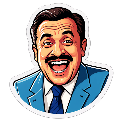 Стикер с комиком Петросяном, шутящим о текущих новостях из России