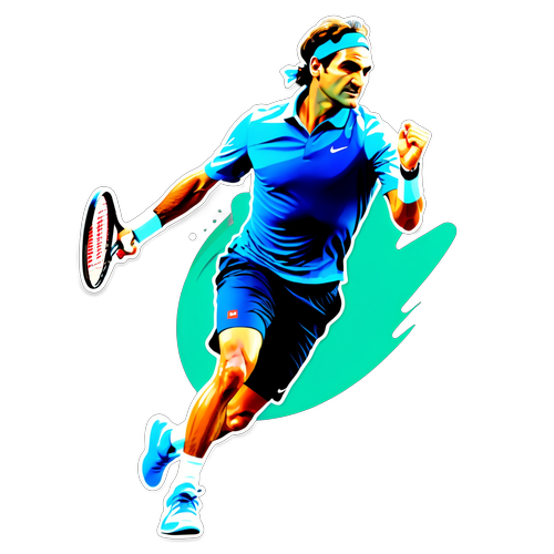 Federer w Akcji: Elegancja Tenisa Ujęta w Dynamicznej Ilustracji, Która Zachwyca!