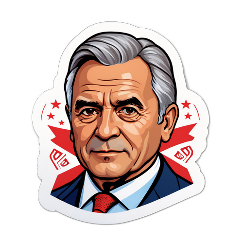 Autocollant avec le portrait stylisé de José Antonio Kast