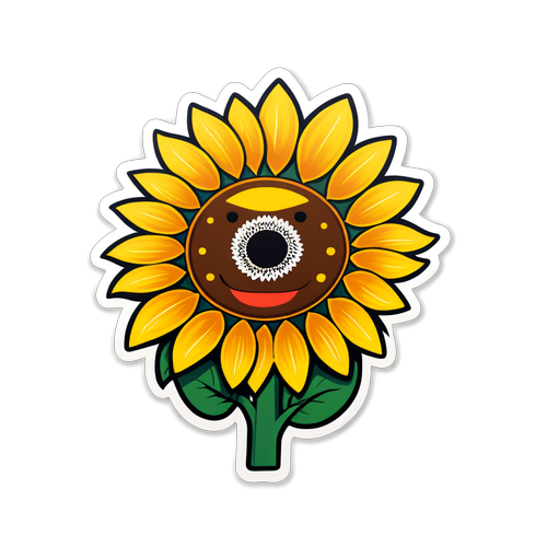 Cheerful Sunflower Illustration with 'Spread Sunshine' Text