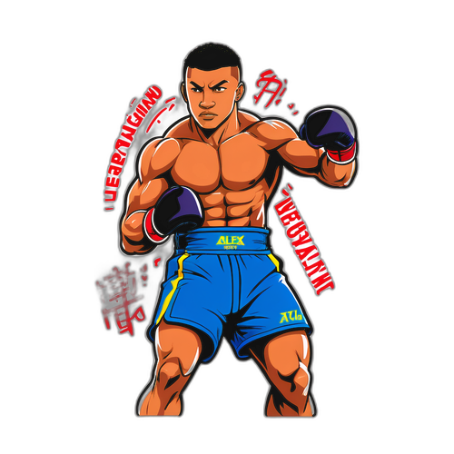 Desenho do lutador Alex Poatan em treino