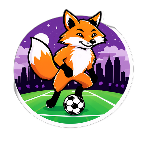 Fun Fox Soccer Sticker