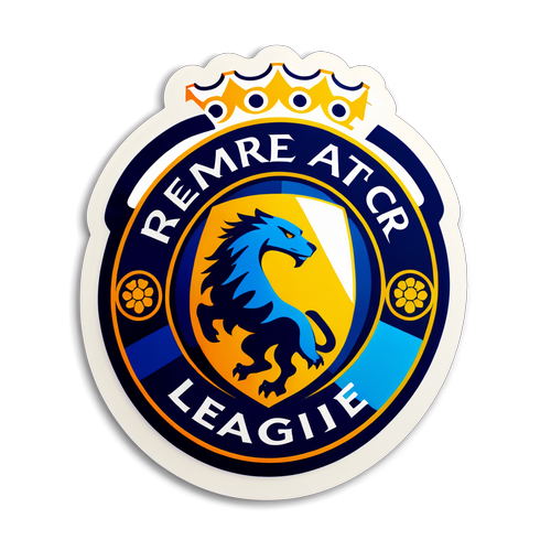 Premier League logo, csapatemblémák elmosódva a háttérben