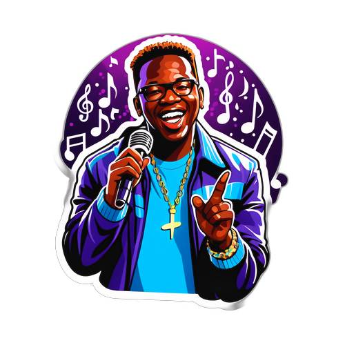 Autocollant vibrant de Bobby Brown sur scène