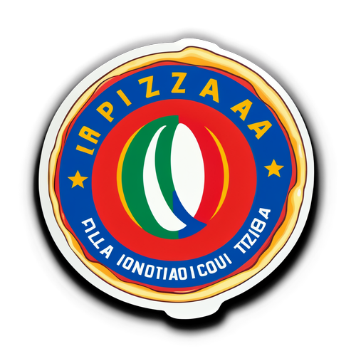 Italiensk Pizza Sticker med Serie A Emblem