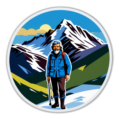 Abenteuer in den Alpen: Reinhold Messner Sticker