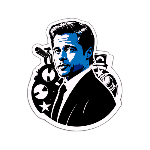 Γοητευτικό αυτοκόλλητο με Brad Pitt