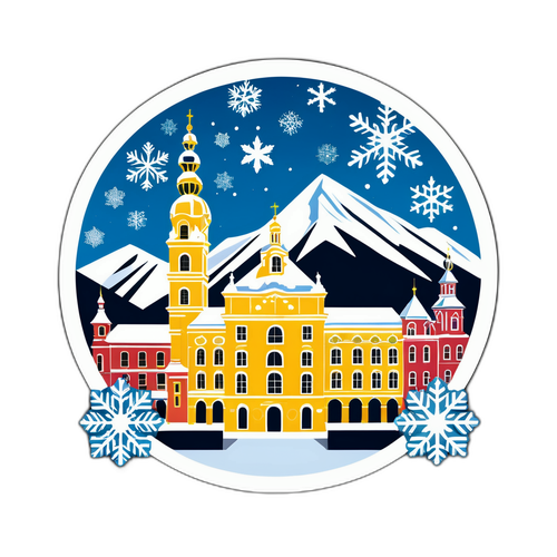 Adesivo di Innsbruck con i suoi monumenti famosi