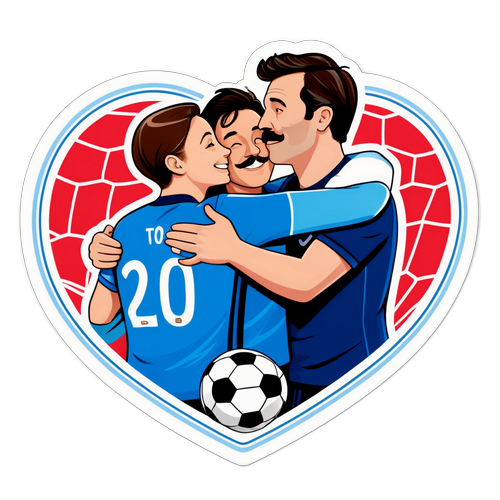 Charmerende klistermærke med Ted Lasso karakterer