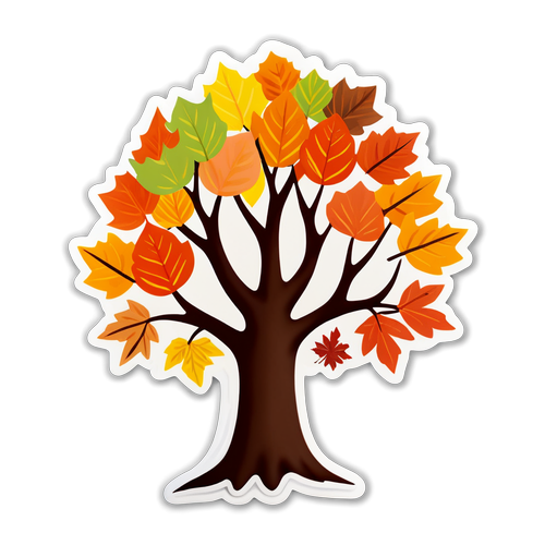 Embrace Fall's Beauty: Discover the Stunning Autumn Tree Sticker That Captures the Season!