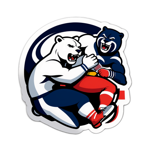 Intense Mascot Wrestling Scene