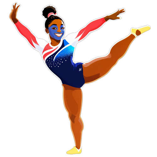 A Superação e Graça de Simone Biles: O Adesivo Que Você Não Pode Perder!