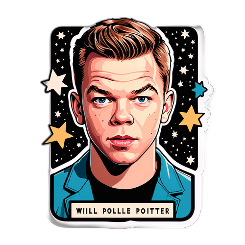 Stylized Portrait of Will Poulter with Quotes