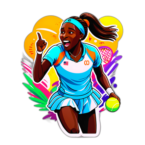 Coco Gauff Celebrating Tennis Victory
