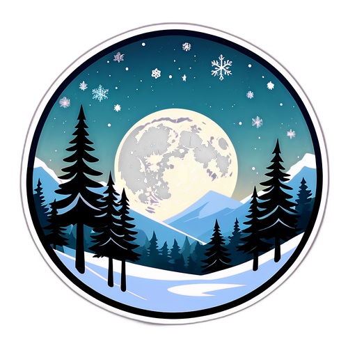 Bulan Penuh yang Tenang di Lanskap Bersalji