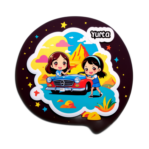 Стикер с ключевыми моментами из фильма "Юрта была здесь"