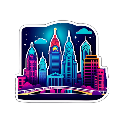 Огни Филадельфии ночью