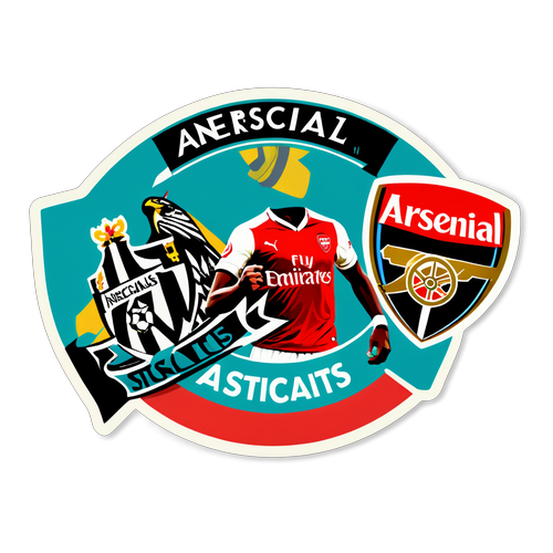 Nálepka s prvky sportu Newcastle a Arsenalu