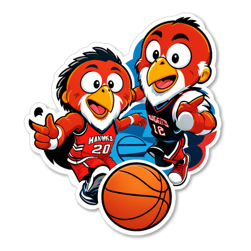 Sticker ng Labanan ng Basketball: Nuggets vs Hawks