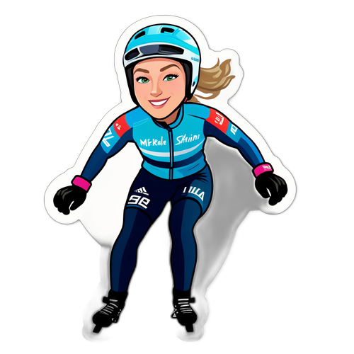 Autocollant de Mikaela Shiffrin en caricature
