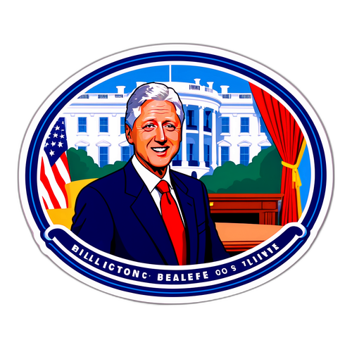 Bill Clinton Dönemini Sembolize Eden Nostaljik Sticker
