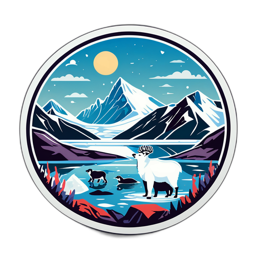 Paesaggio Artico Serene con Glaciazioni e Vita Selvatica