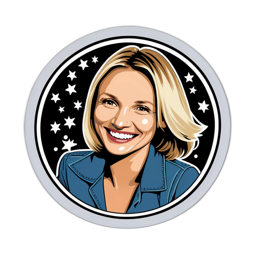 Samolepka inspirovaná filmovým festivalem, který poctívá Cameron Diaz