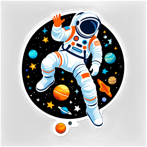 Blast Off into Wonder: Discover the Magic of Space with This Stunning Astronaut Sticker!