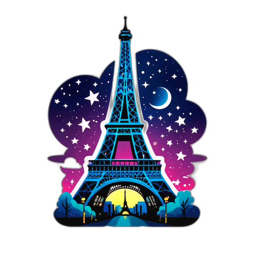 Eiffel-torni taivaan alla