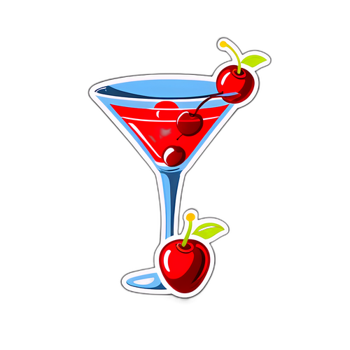 Un elegante bicchiere di martini con ciliegie