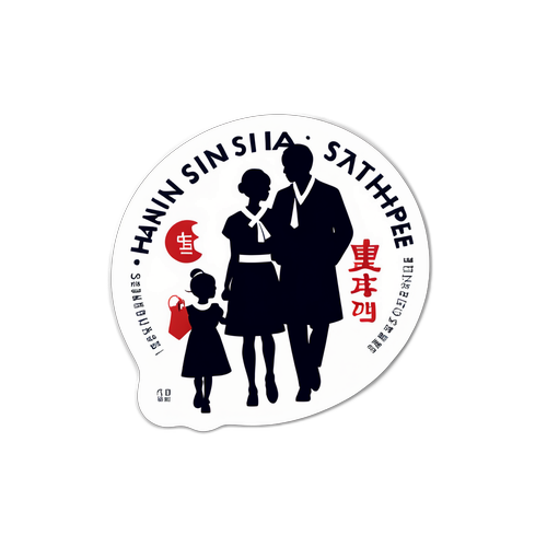 ハンシン百貨店ロゴと家族のシルエット