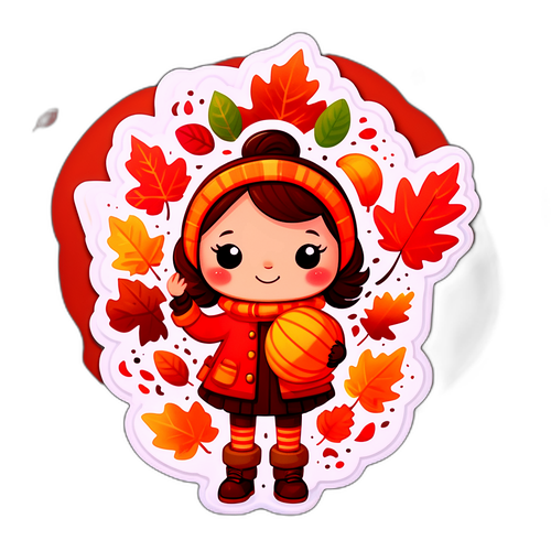 Personaggio fantastico con foglie d'autunno