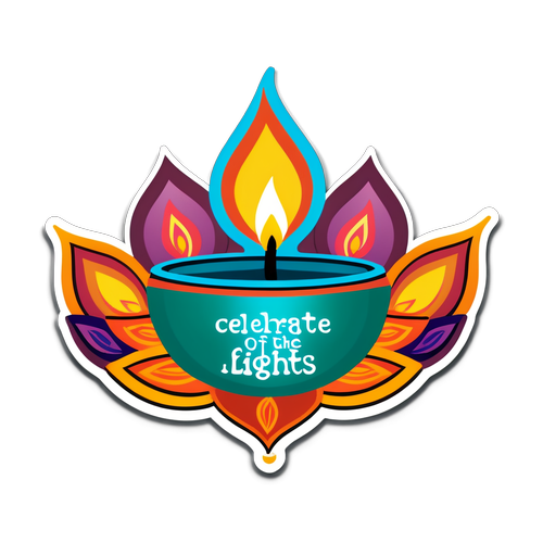 Raikan Festival Cahaya! Sticker Deepavali Penuh Warna dengan Lampu Diya Tradisional